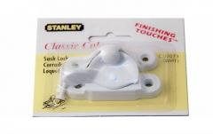 2-pack Stanley Taiwan CD-7073 Sash Window Lock Hook Enamel Aluminium White