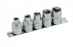 5pc Cr-V 1/2" Dr. Triangle Bolt Socket M5,6,8,10,12 Set for VW/Audi Bosch Injector Light Fittings