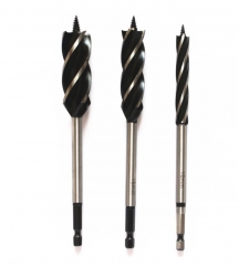 Self Feeding Wood Auger Drill Bits 165mmL 4 Flute 1/4" Hex Shank