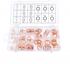 15 sizes 150pc Copper Washer Assortment Seal Ring Kit Sump Plug