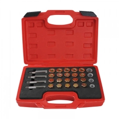 64pc Oil Pan Drain Sump Plug Key Thread Repair Tool Kit: M13-M20 4 Popular Size
