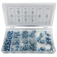 110pc Grease Nipple Assortment: M6,M8,M10, Straight/45°/90° Bent