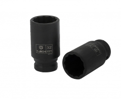 1/2" Dr Cr-Mo Double Hex 12PT 78mm Full Length Deep Impact Socket Individual:22/27/30/32/33/34/35/36/38/41mm