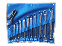 German DIN Standard Cr-V Double Deep Offset Ring Spanner 8pc or 12pc Set with Longer Length