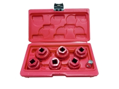 7pc Aluminum Low Profile Oil Filter Socket Wrench Set 24,27,32,32.5,36,38mm