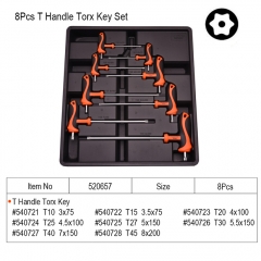 Harden 520657 Extra Long T-Handle Torx Star Key Tamperproof 8pc Set:T10-T45