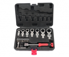 8-19mm Interchangeable Flex Insert Head Ratchet Wrench with Drive Handle Adapter & Bits 20pc Set