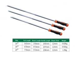 Jumbo Screwdriver Go-Through Shaft Flat Slotted Pry Bar Option:32",40",48"