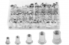 180pc 304 Stainless Steel M3-M10 Rivnut Rivet Nut Assortment Kit Flat Head Threaded