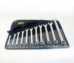 SAE/AF Imperial Combination Ring Open End Spanner Wrench Set: 11pc 13pc 15pc 24pc