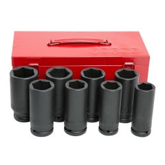 Force 3/4" dr. 8pc Cr-Mo 100mmL Deep Impact Socket Set 26-38mm Metric or 1"-1.1/2" Imperial