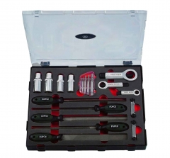 Force K5193 19pc Assorted Plumbing Tool Set: Nut Splitter Stud Extractor Thread Gauge File