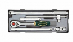 Force T40612 6pc 1/2" Dr. Socket Accessories Set: Ratchet Sliding T Handle, Extension, Breaking Bar Universal Joint