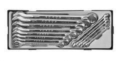 Force T5134 1/4"-1" 13pc Imperial SAE Ring and Open End Combination Spanner Wrench Set