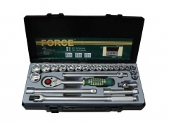 Force 4243-5 1/2" Dr. 10-32mm Socket Set: Ratchet Sliding T Handle Breaking Bar