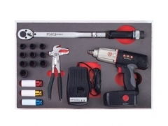 Force 4175 17pc 1/2" Dr. Impact Socket Torque Wrench & Cordless Impact Gun Set