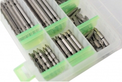 74pc Force 5/16" (8mm) Shank Screw Drive Bits Set: Hex Torx Slot Phillip Pozidrive