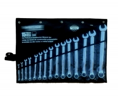 1/4-1.1/4" 15pc Carlyle 6pt or 12pt Extra Long Shank Combination Ring Open Spanner SAE/AF Imperial Set