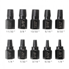 10pc 3.17-10.3mm Screw Extractor Set Hex Head Sprial Screw Extractor for Rust Damaged Stubborn Bolts