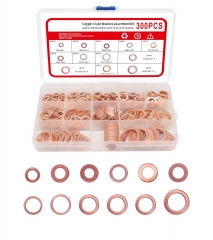 12 sizes 300pc Copper Washer Assortment Seal Ring Kit Sump Plug