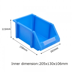 5pcs Plastic Parts Storage Bin 250x160x115mm Commercial Grade Stackable Garage Workshop
