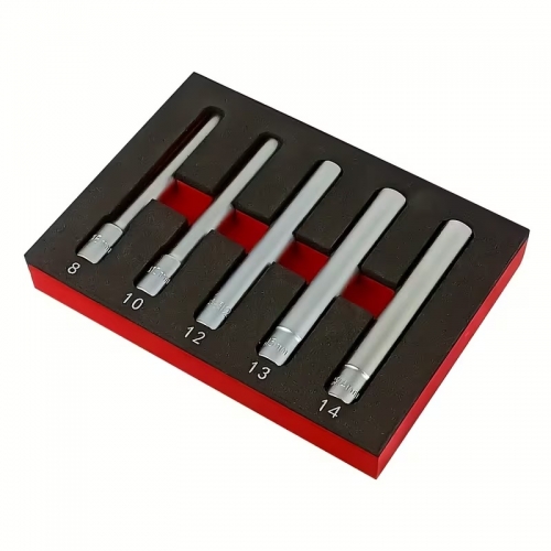 5pc 3/8" Dr. 6pt 120mm Long Extra Deep Socket Set 8-10-12-13-14mm
