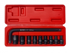 10pc 1/2" Dr 4 Point 4PT Impact Socket Set 5–17mm Square Bolt Plug Key with L Wrench
