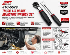 JTC-5579 Truck Air Brake Adjusting 5/16" Offset Ratcheting Wrench Set