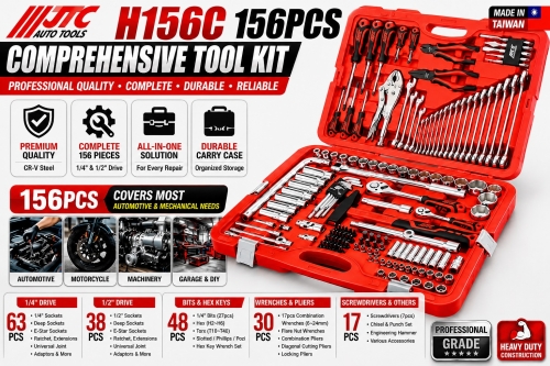 JTC-H156C 156pc Comprehensive Socket & Hand Tool Set