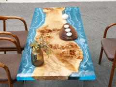 樹脂テーブルフランスのポプラーノブ樹脂ダイニングテーブル 大きなボード、卓上、ダイニングテーブル