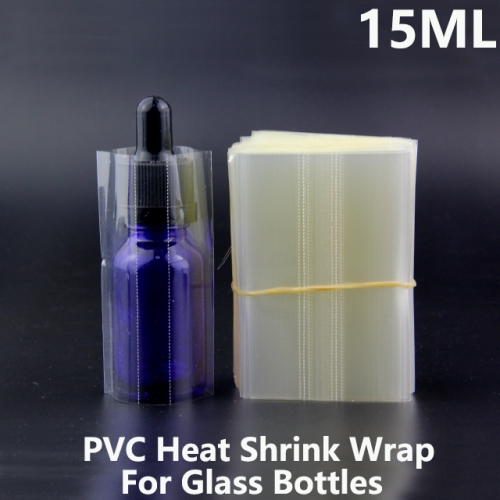 200pcs/lot PVC heat shrink wrap films for 15ml glass dropper bottles