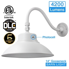 42W-White-LED Gooseneck Barn Light-5000K-1PK