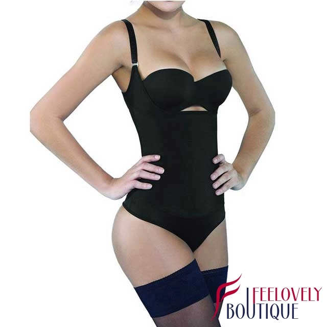 Underbust Compression Latex Bodysuit Thong Body Shaper