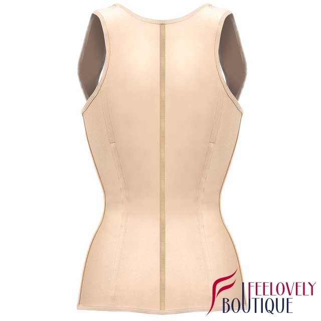 3 Row Hooks Steel Boned Latex Vest Waist Cincher