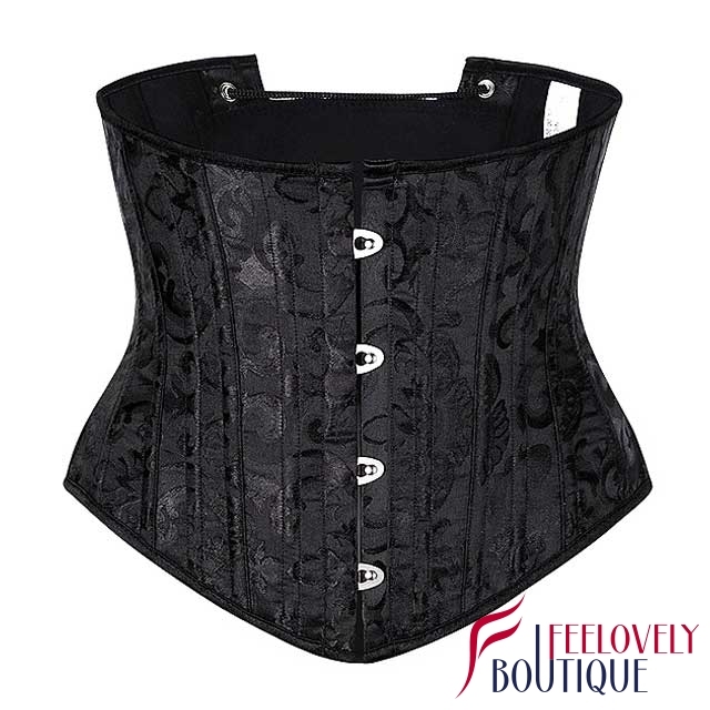 24 Steel Boned Short Torso Jacquard Waist Training Corset