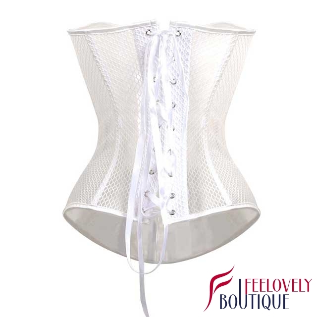 Floral Design Mesh Bustier See Through Corset Tops