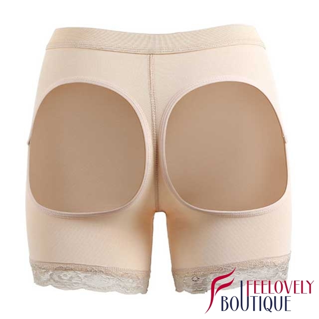 Lace Trim Booty Enhancer Hollow Out Butt Lift Underwear