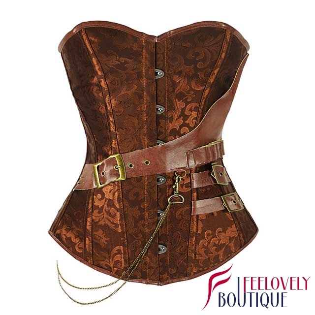 Brocade Steampunk Corset Gothic Corset Tops With Buckle