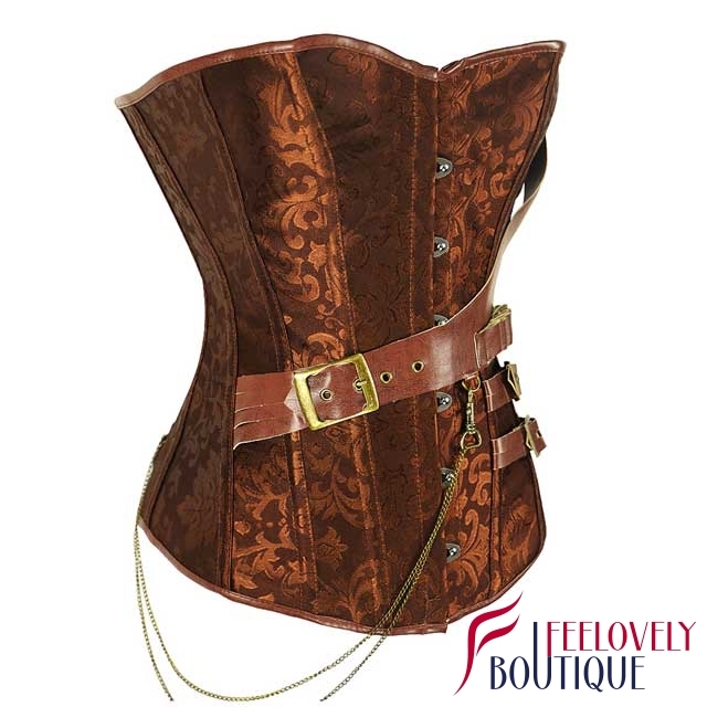 Brocade Steampunk Corset Gothic Corset Tops With Buckle