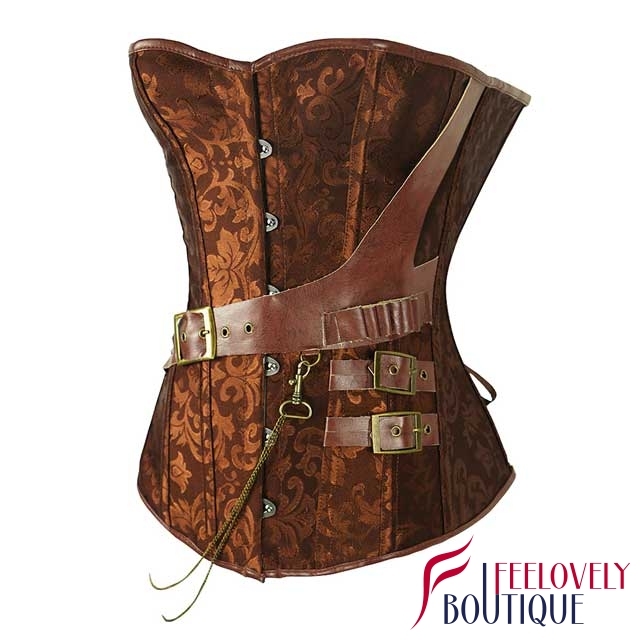 Brocade Steampunk Corset Gothic Corset Tops With Buckle