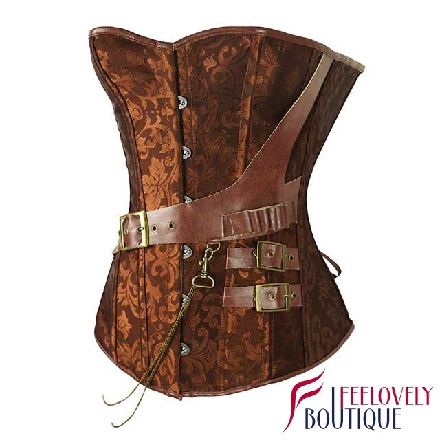 Brocade Steampunk Corset Gothic Corset Tops With Buckle