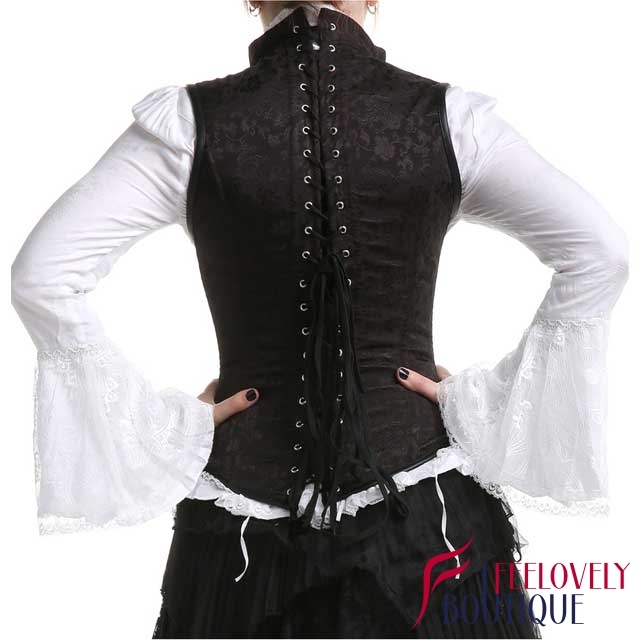 Retro Brocade Steampunk Corset Steel Boned Gothic Underbust Corset