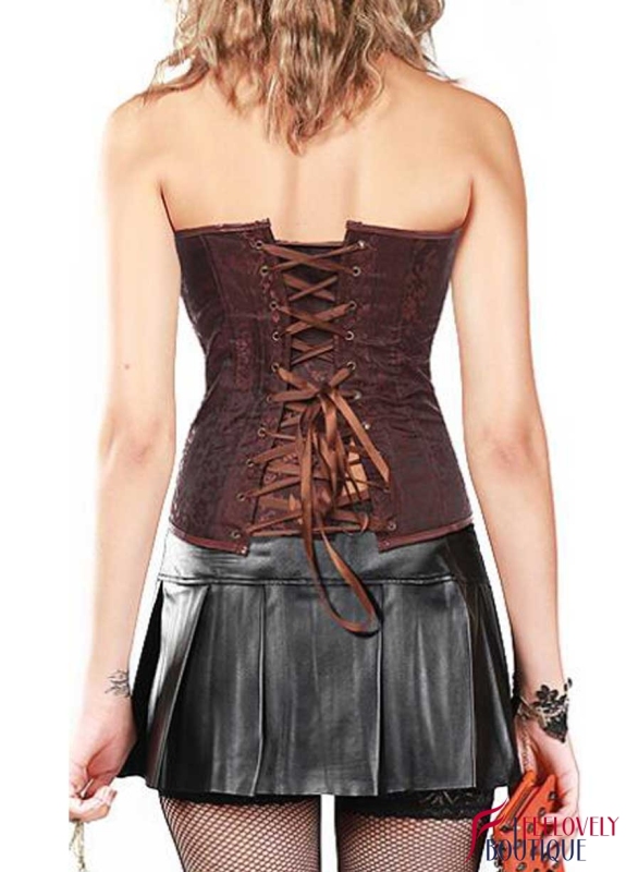 Stud Zippered Gothic Corset Tops Steampunk Training Corset