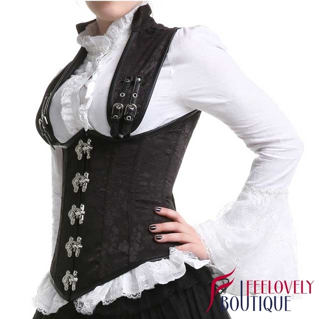 Retro Brocade Steampunk Corset Steel Boned Gothic Underbust Corset