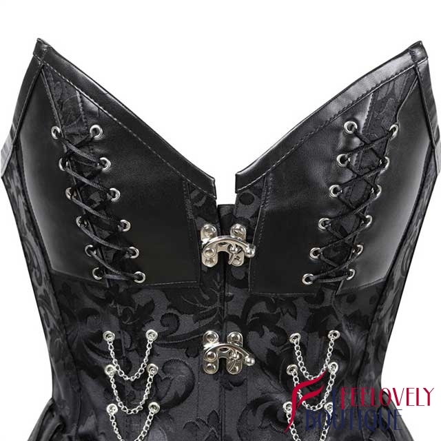 14 Steel Boned Jacquard Steampunk Corset