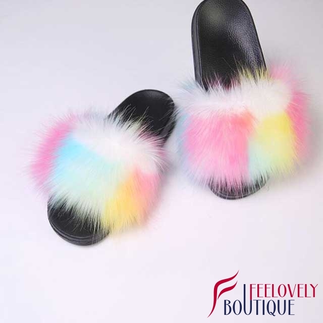Candy Color Fur Slippers