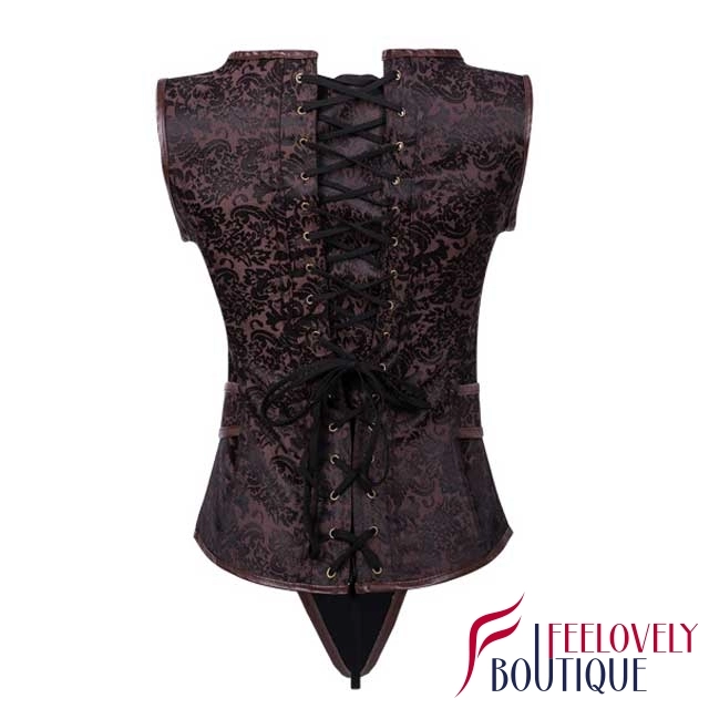 12 Steel Boned Brocade Steampunk Corset