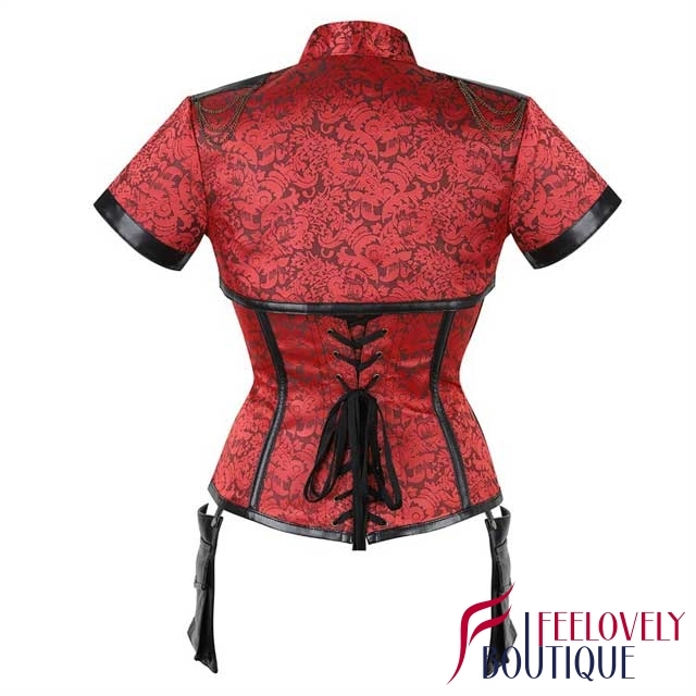 Chained Brocade Steel Boned Steampunk Corset