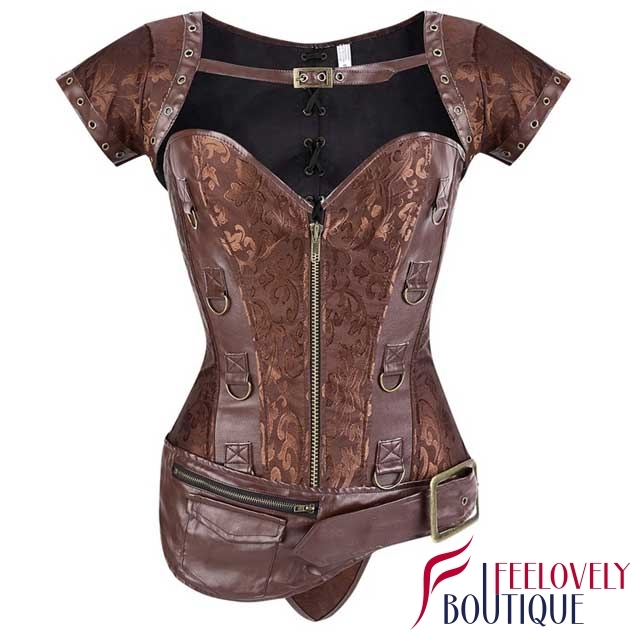 Brocade Steel Boned Gothic Steampunk Corset