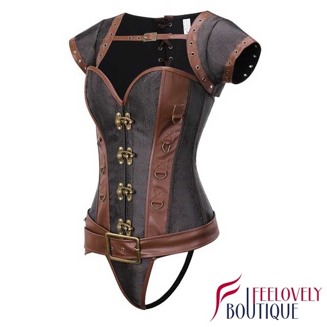 Brocade Steel Boned Gothic Steampunk Corset